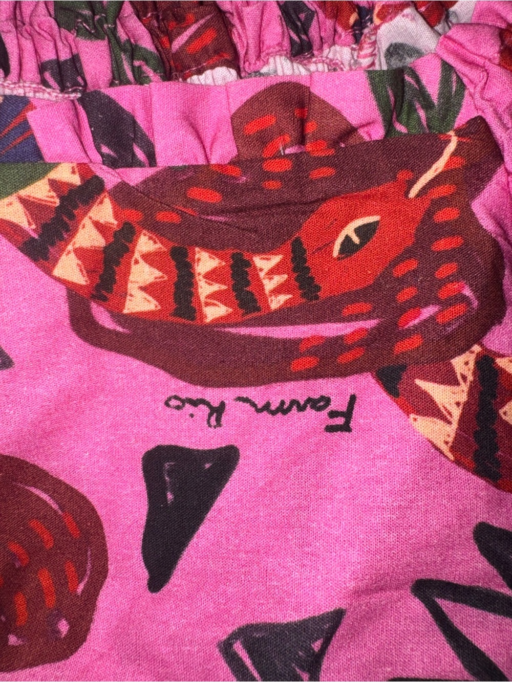 FARM Rio Pink Strawberry-Print Off-Shoulder Crop Top - Picture 3 of 8